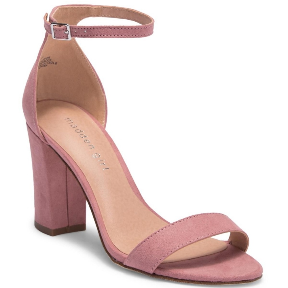 Madden Girl Bella Block Heel Sandal in Mauve Pink